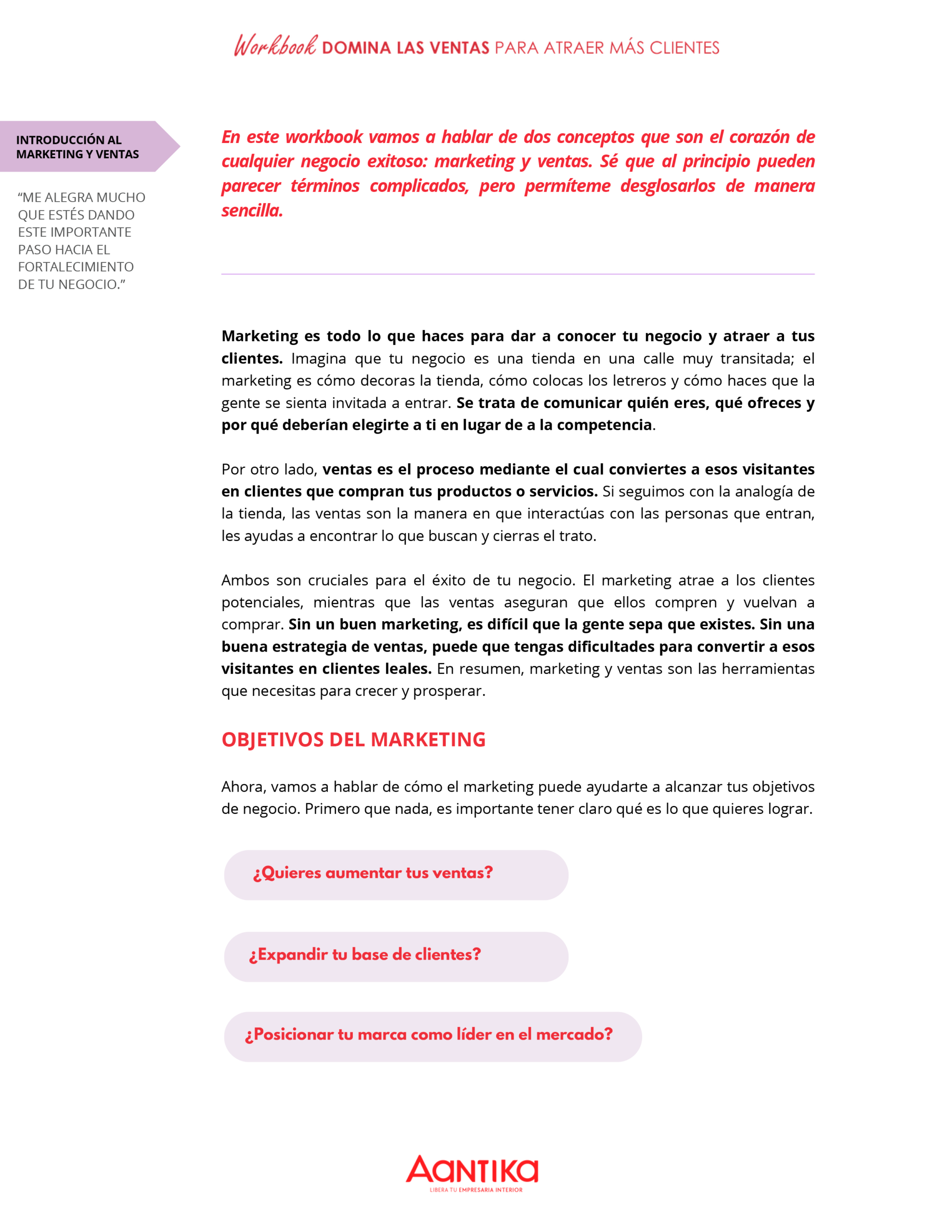 WorkBook "Domina las ventas para atraer a más clientes