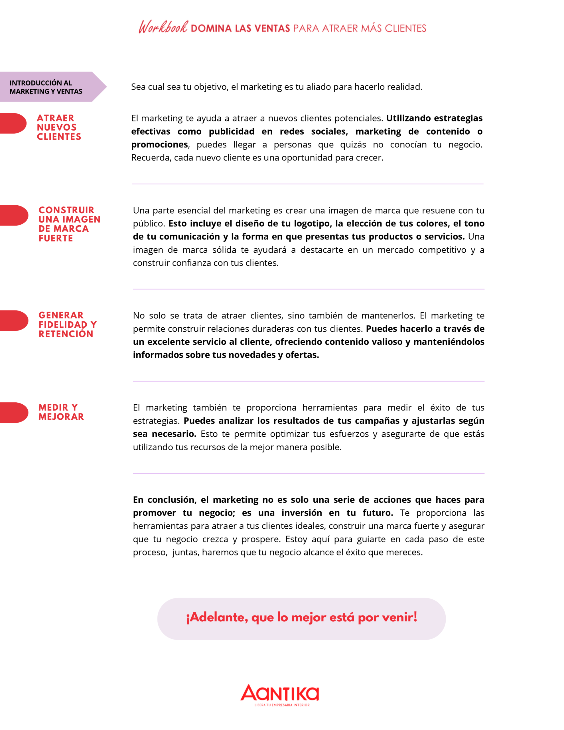 WorkBook "Domina las ventas para atraer a más clientes